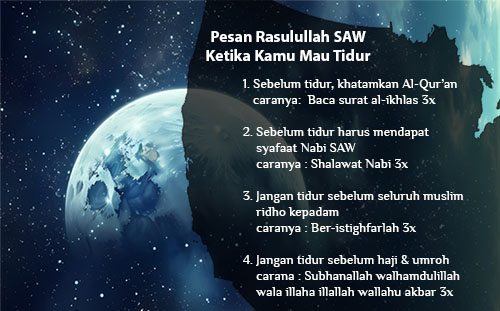 Pesan Rasulullah SAW Sebelum Tidur Pesan Rasulullah SAW Sebelum Tidur